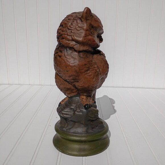 Vintage Great Horned Owl Ceramic Statue Figurine Hand Painted Byron Mold MCM 70s - Picture 5 of 12